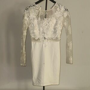 Fashion Nova White Floral Lace Dress